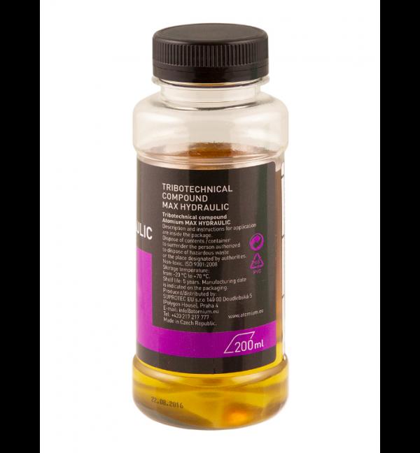Hydraulic oil additive Atomium MAX Hydraulic to reduce friction, restore power of a